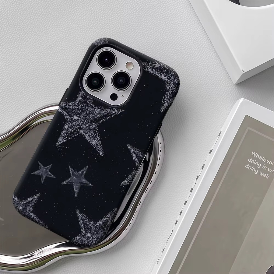 Grain Star Robuste Handyhülle für iPhone 17 16 15 14 13 Pro Max Plus mit Magnetfunktion, Schwarz - Bild 5