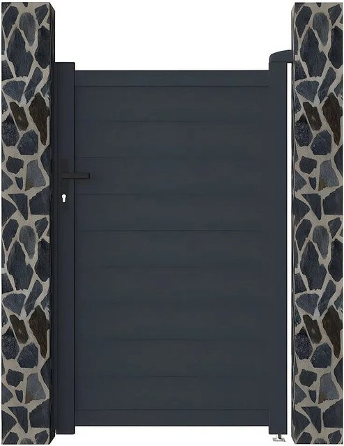 Vente-unique Nazario Aluminium Eingangstor in Anthrazitgrau, Breite: 100 cm - Bild 1