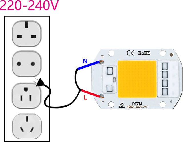 LED COB Chipled Leuchtmittel 50W 220V für Innen- und Außenbeleuchtung in Weiß - Bild 1