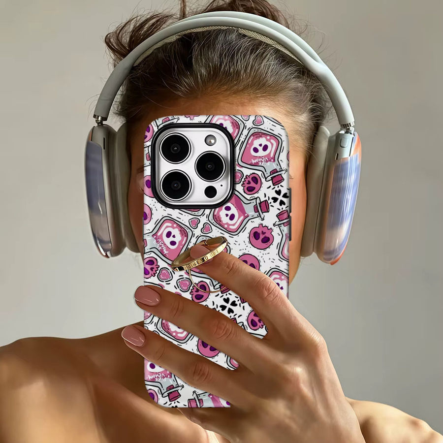Pink Venom Magnetische Handyhülle für Apple iPhone 17 16 15 14 13 Pro Max Plus, robuste ein- und doppelschichtige Schutzhülle in Pink - Bild 2