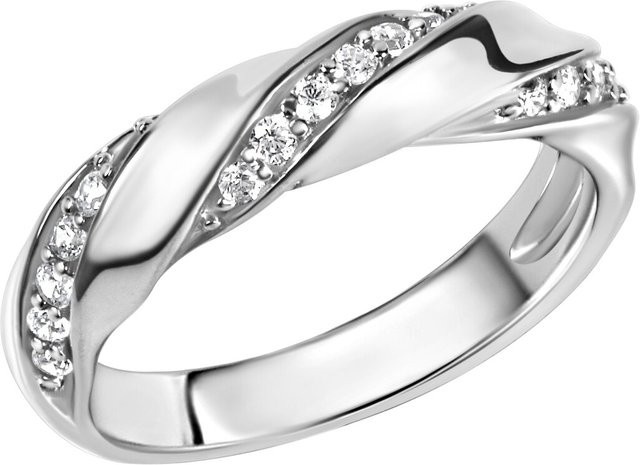 Zeeme Ring 925 Silber, rhodiniert, Zirkonia weiß, Damen - Bild 1