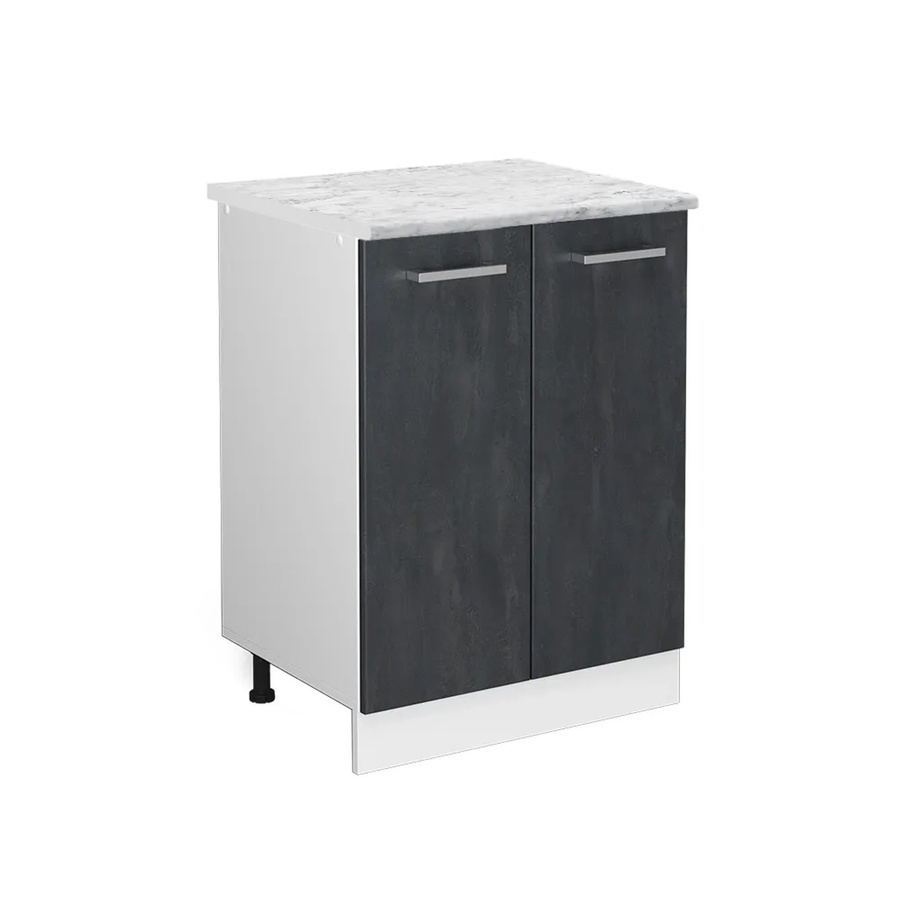 Vicco Küchenunterschrank R-Line Küchenkommode in Schwarz Beton und Weiß Marmor, Breite: 60 cm - Bild 2