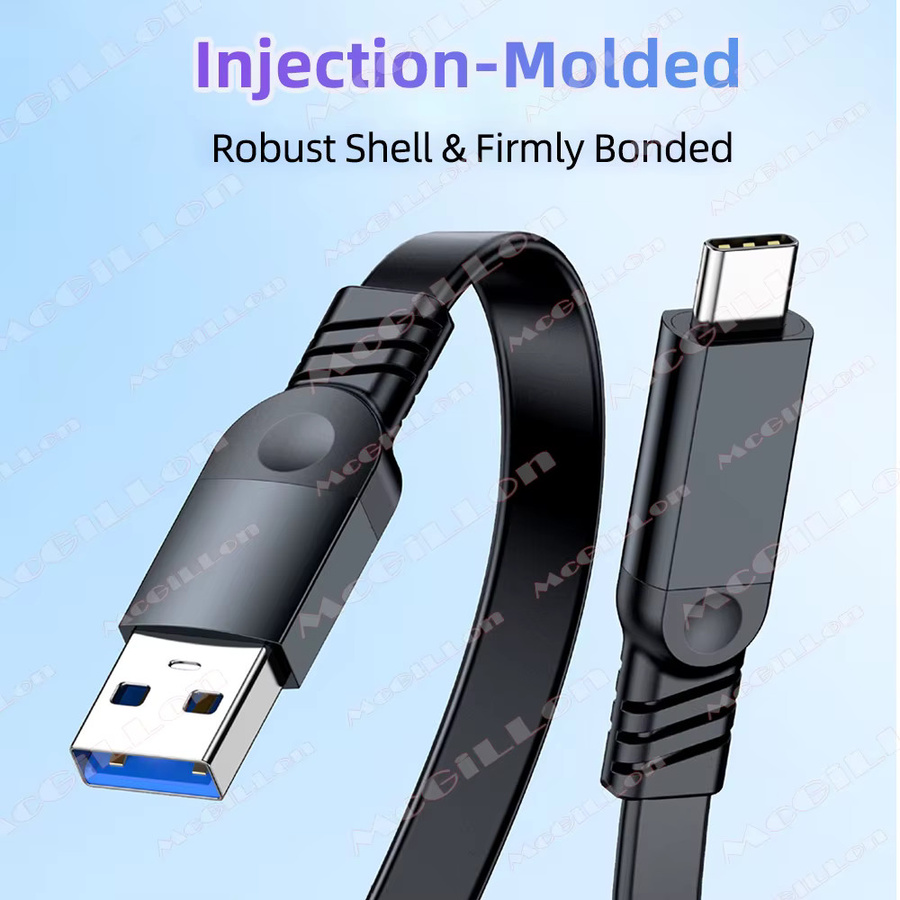 MCGILLON USB 3.2 zu Typ-C Datenkabel, 60 W Schnellladekabel mit 10 Gbit/s Hochgeschwindigkeits-Übertragung, Schwarz - Bild 4