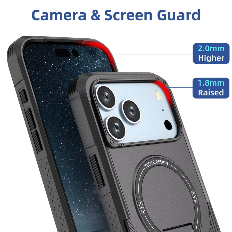 Magnetische Schutzhülle für Apple iPhone mit integriertem unsichtbarem Ständer in Orange - Bild 4