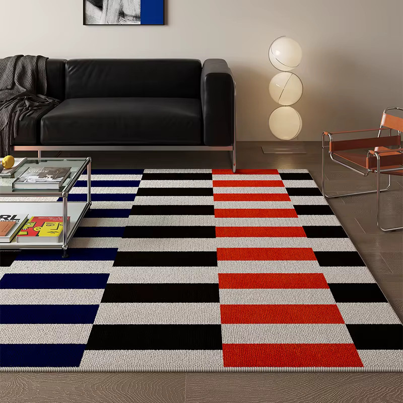 VIKAMA Teppich im Memphis-Stil mit geometrischem Farbblock-Design, rutschfest und modern, Mehrfarbig, B: 120 cm, T: 80 cm - Bild 2