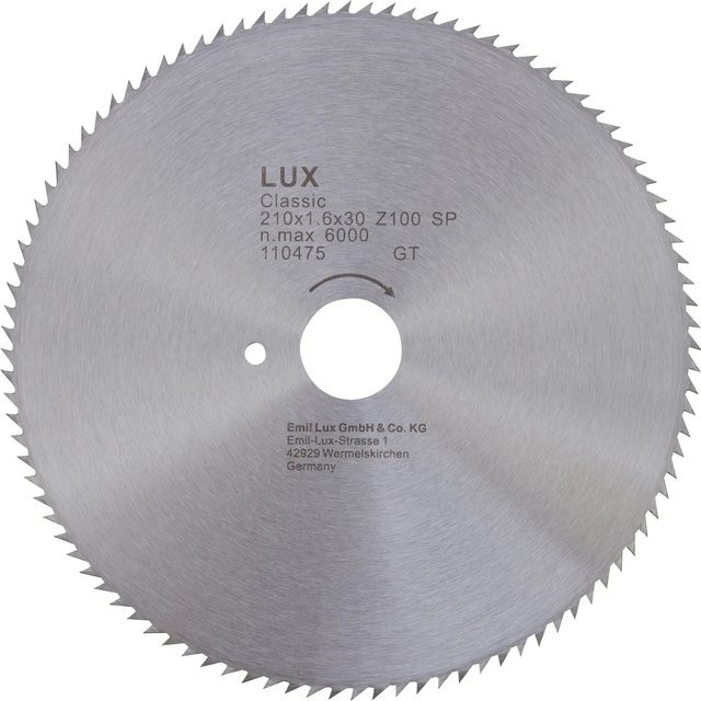 LUX-TOOLS CV-Kreissägeblatt für Holz, Silber, Durchmesser: 210 mm, Bohrung: 30 mm, 72 Zähne - Bild 1