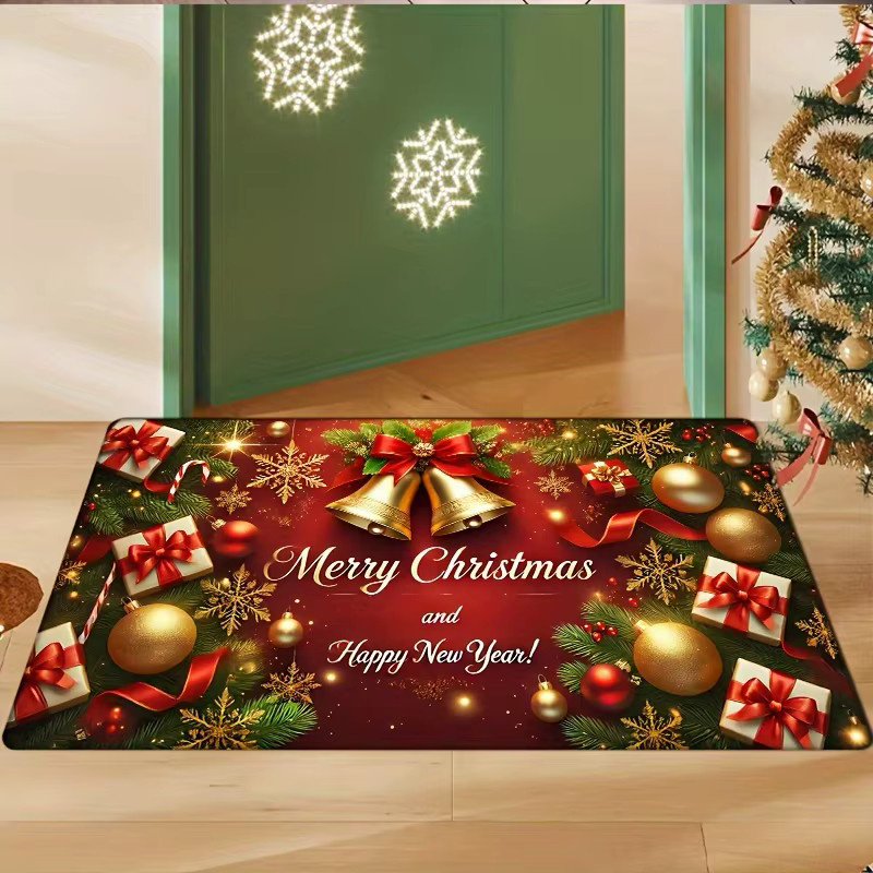 VIKAMA Weihnachtsteppich rutschfest und schmutzabweisend für Badezimmer, Küche und Veranden - Bild 2