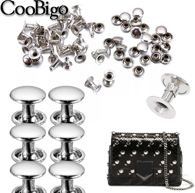 CooBigo 500 Sets Runde Einzelkappen aus Stahl in Silber, 3 mm Metallrohrnieten für Leder, Taschen, Hüte und DIY-Bastelprojekte - Bild 1