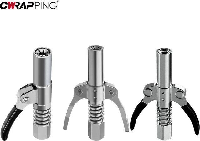 Fettpistole mit 10000 PSI und Quick Release Koppler für Auto und Reparaturwerkzeuge in Silber - Bild 1