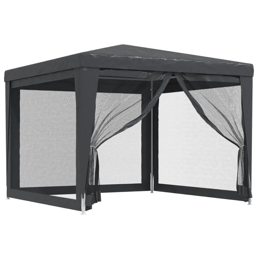 Furnicato Partyzelt aus HDPE mit 4 Mesh-Seitenwänden in Anthrazit, B x T: 300 x 300 cm - Bild 2