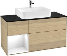 V&B Waschtischunterschrank Finion mit Wandbeleuchtung, Eiche, B/T/H: 120 x 50,1 x 50,1 cm - Bild 1