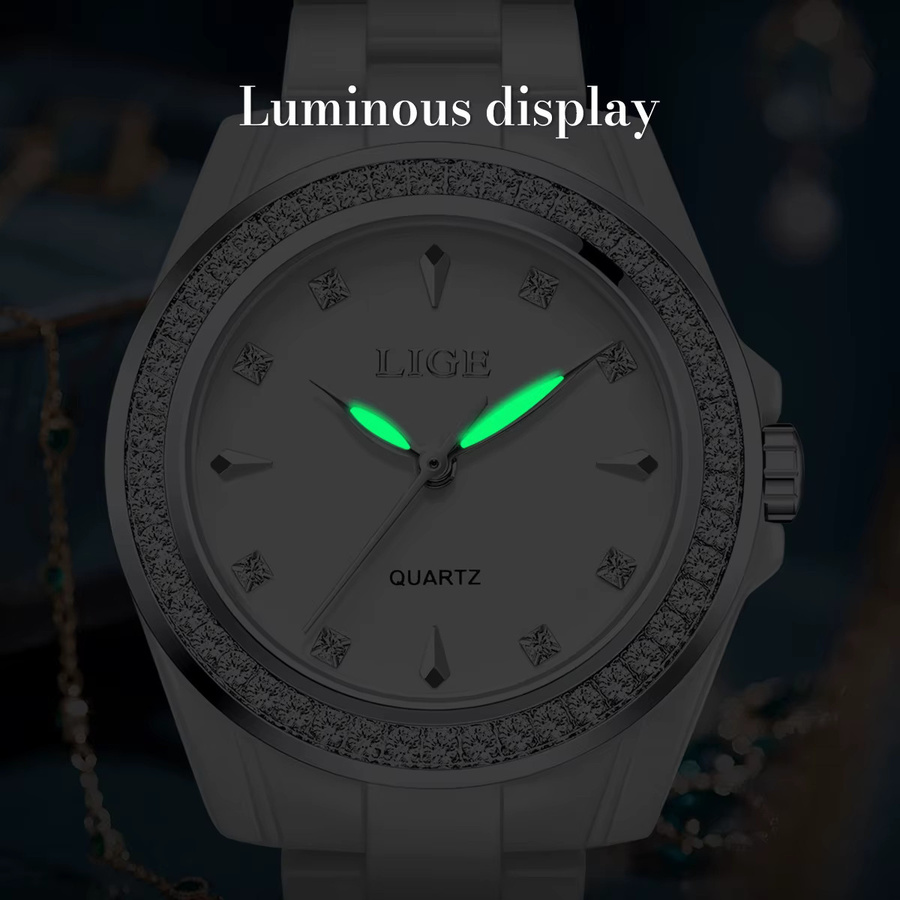 LIGE TOP Armbanduhr, Quarz, Keramik, Diamantbesetzt, Damen - Bild 2
