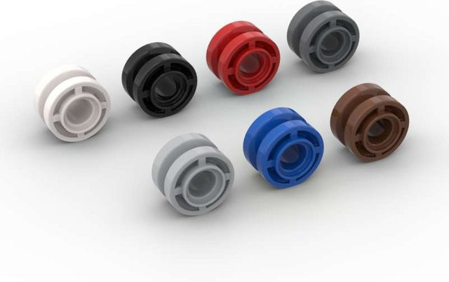 SixBricks Bausteine Set, 10-teiliges Set, Rad 11x8mm, Grau - Bild 1