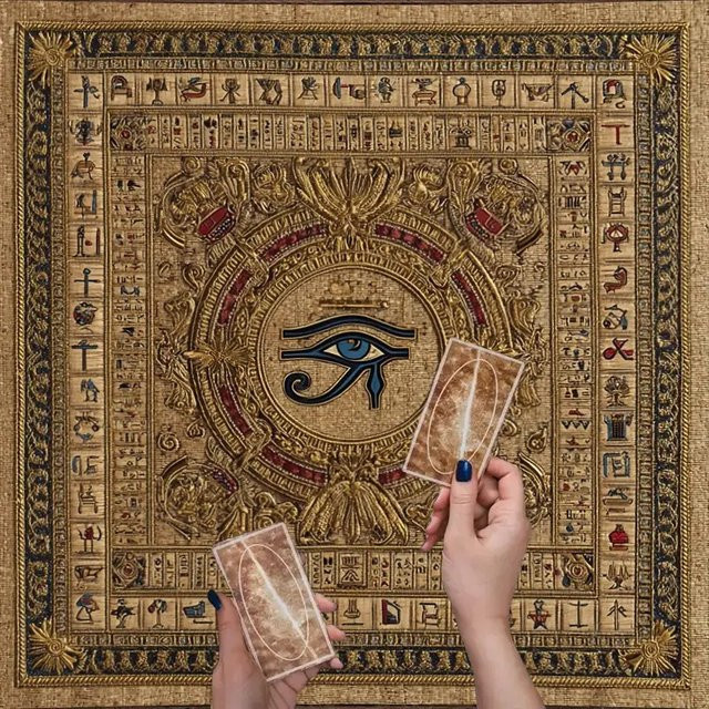 LVJIA Altartuch mit Auge des Horus Symbol in Gold für Tarot, Meditation und Hexerei - Bild 1