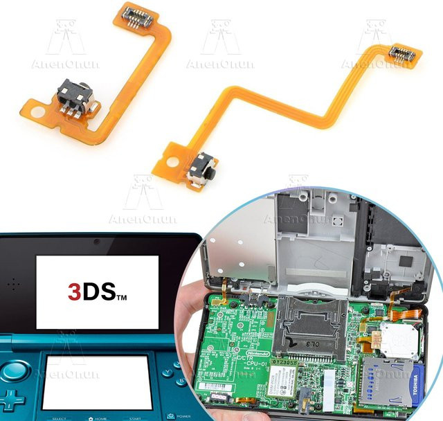 AnenOnun L/R Schultertasten-Flexkabel für 3DS Premium Ersatzteil zur Reparatur linker und rechter Schultertasten-Trigger Flachbandkabel in Orange - Bild 1