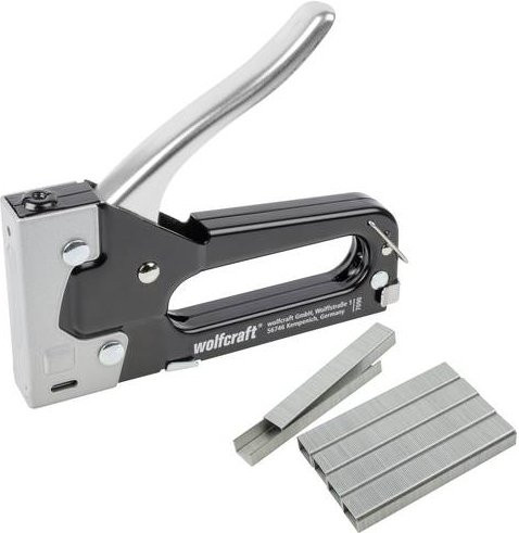 Wolfcraft tacocraft 7090000 Handtacker für Klammern Typ 53 mit einer Klammernlänge von 4 - 10 mm in Silber - Bild 1