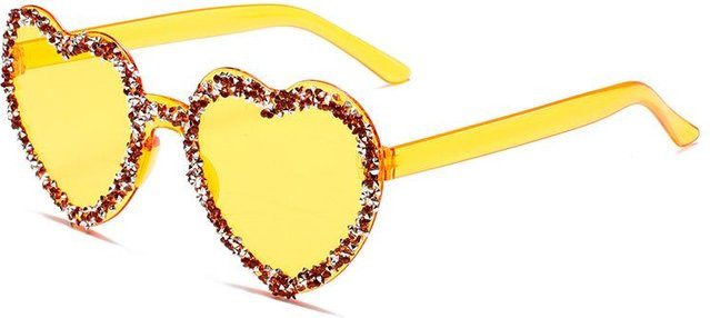 Sonnenbrille Daily Eyewear Corner, randlos, herzförmig, gelb, Damen - Bild 1
