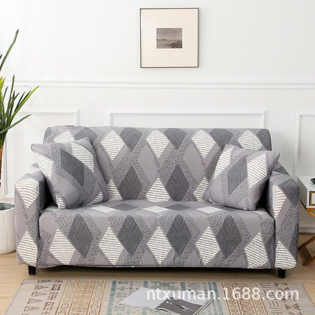 Einfarbiger Stretch-Sofabezug von Your Warm Home in Grau für 3-Sitzer Sofas, Breite: 235-300 cm - Bild 1