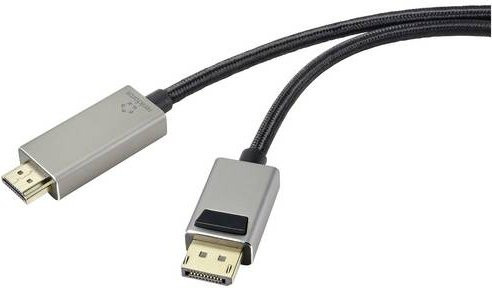 Renkforce DisplayPort auf HDMI Kabel Schwarz 3,00 m für UHD 8K und 4K - Bild 1
