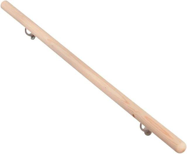 Handlauf Komplettset dieda aus Massivholz Fichte in Braun und Beige, rund, Durchmesser: 5,2 cm, Länge: 150 cm, inklusive Konsolen - Bild 1
