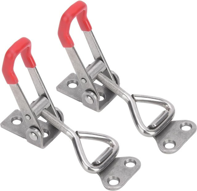2 Stück Kniehebelklemme aus 304 Edelstahl in Silber, verstellbare Schnalle als Schnellspanner Handwerkzeug von TOMTOP JMS - Bild 1