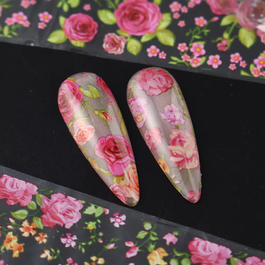 4Style Rose Flower Nail Foil Transfer Sticker, Glänzend, Unisex - Bild 4