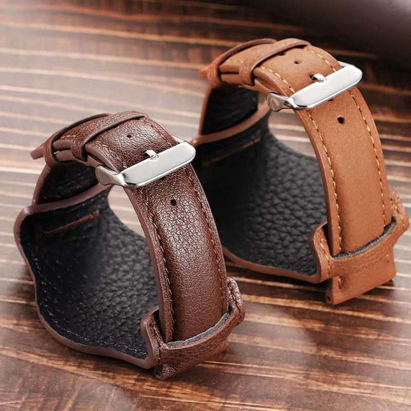 HQstrap Uhrenarmband Leder, Vintage, Schwarz, Unisex - Bild 3