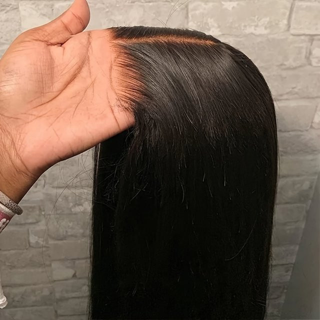FIUMER Wear And Go 13X4 HD Lace Front Perücke, Brasilianisches Echthaar, Glatt, 200% Dichte, Unisex - Bild 1