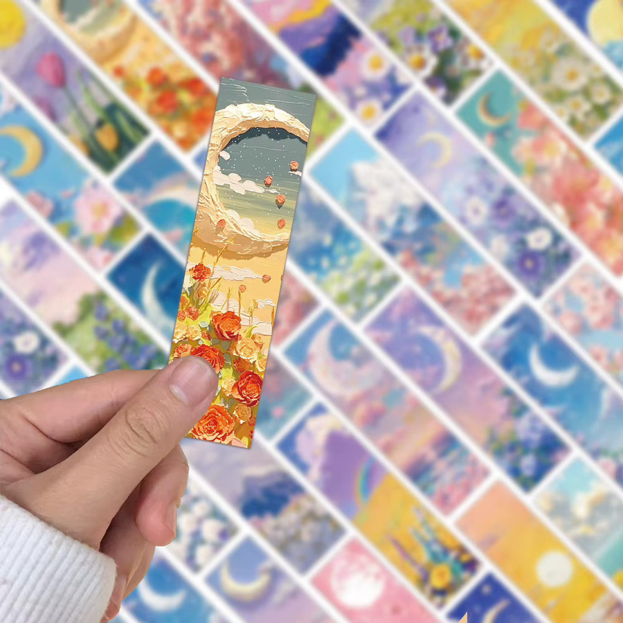 30 Stück Kreative 3D Ölgemälde Lesezeichen in Multicolour zur Dekoration von Büchern und Sammelalben - Bild 1