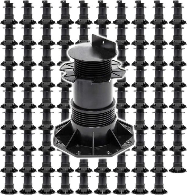 Xpotool Set 90 Stelzlager für Terrassen in Schwarz, höhenverstellbar von 137 mm bis 215 mm, Tragkraft 2700 kg - Bild 1