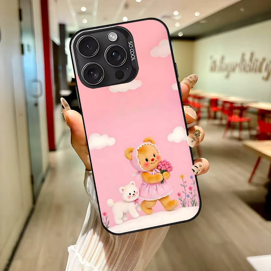 Mesuca Kawaii B-Butterbear Handyhülle für iPhone 15 14 13 12 11 Pro Max Plus XR XS 7 8 in Pink - Bild 2
