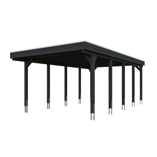 SKANHOLZ Carport Friesland aus Fichte mit Stahl-Dachplatten in Anthrazit und Schwarz, B/T: 708 x 402 cm - Bild 3