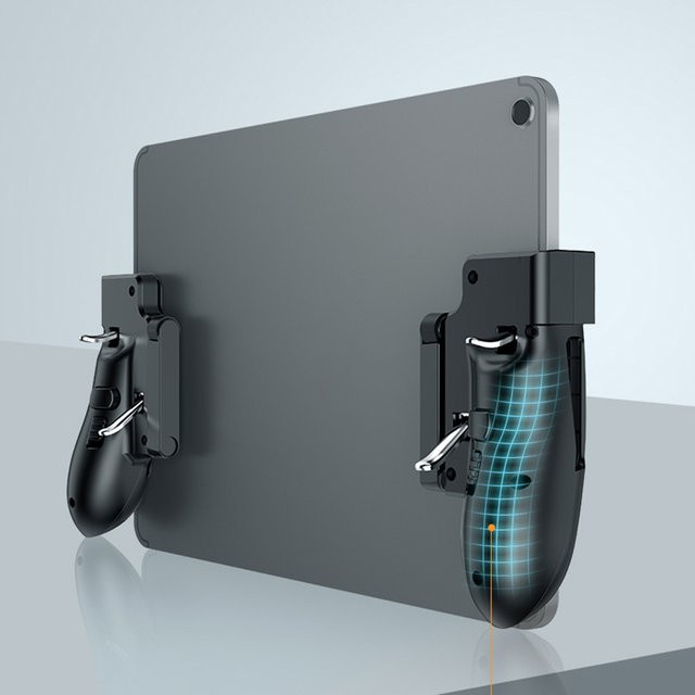 PUBG Mobile Controller Sechs Finger Trigger Gamepad Grip für Tablet und iPad in Schwarz - Bild 1