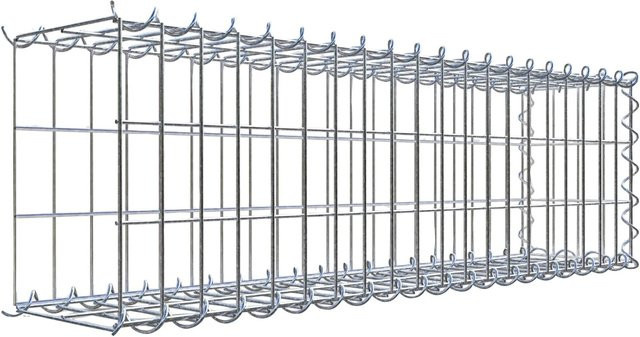 Gabiona Gabione-Anbaukorb Typ 2 in Silbergrau aus Stahl, B/T/H: 100 x 30 x 20 cm, Maschenweite 5 x 10 cm - Bild 1