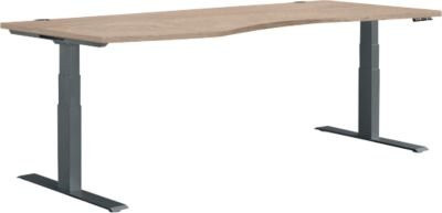 Schäfer Shop Genius Schreibtisch MODENA FLEX elektrisch höhenverstellbar Freiform Eiche/Anthrazit Breite: 180 cm - Bild 1