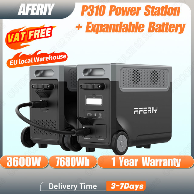 AFERIY AF-P310 Tragbare Powerstation 3600W Solargenerator mit 3840Wh LiFePO4-Akku in Schwarz für Zuhause und Outdoor-Camping - Bild 1