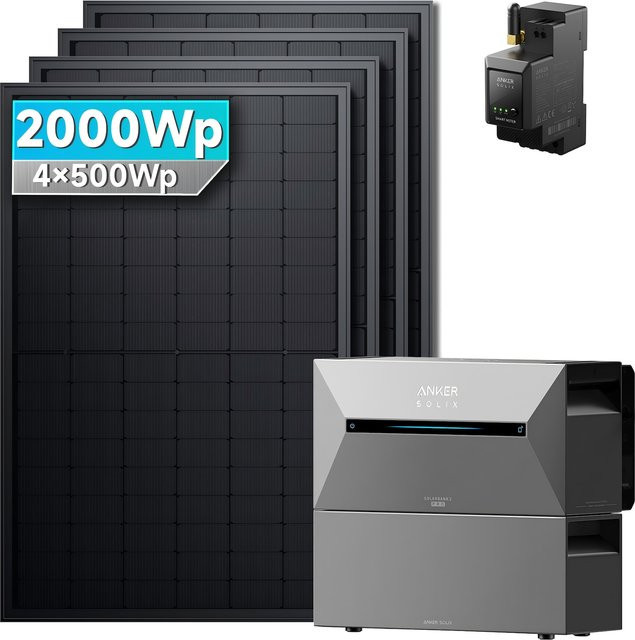 Anker SOLIX Solarbank 2 E1600 Pro Balkonkraftwerk Set mit 2000W Leistung und Speicher BP2700 in Grau - Bild 1