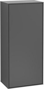 Villeroy & Boch Finion Seitenschrank mit LED-Beleuchtung und Glastüren, Anthrazit matt, B/T/H: 41,8 x 27,0 x 93,6 cm - Bild 1