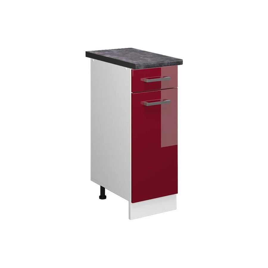 Vicco Küchenunterschrank R-Line in Bordeaux Hochglanz und Weiß mit Anthrazit, B: 30 cm, H: 81,6 cm, T: 60 cm - Bild 2