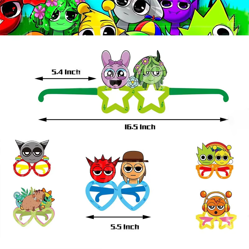 Hasbro Sprunkis Partybrillen, 12-teiliges Set, Party-Event-Zubehör - Bild 5