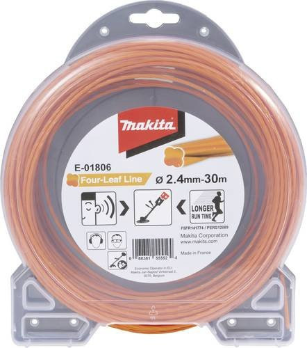 Makita Ersatzfaden Four Leaf E-01806 Orange, Durchmesser: 2,4 mm, Länge: 30 m - Bild 1