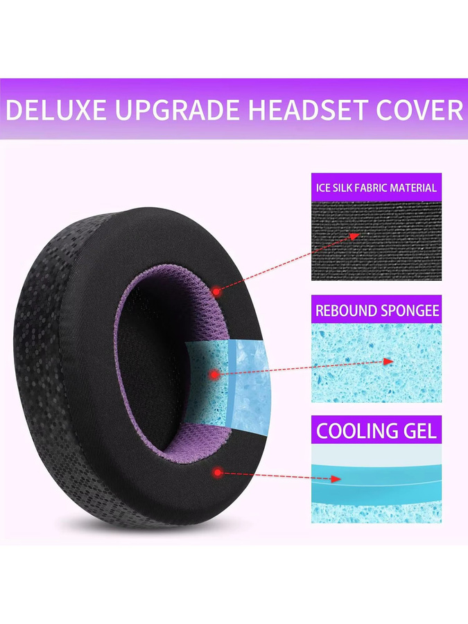 SteelSeries Ersatz-Ohrpolster aus Kühlgel-Mesh für Arctis 1/3/5/7/9/Pro/Nova Kopfhörer in Schwarz oder Lila - Bild 6