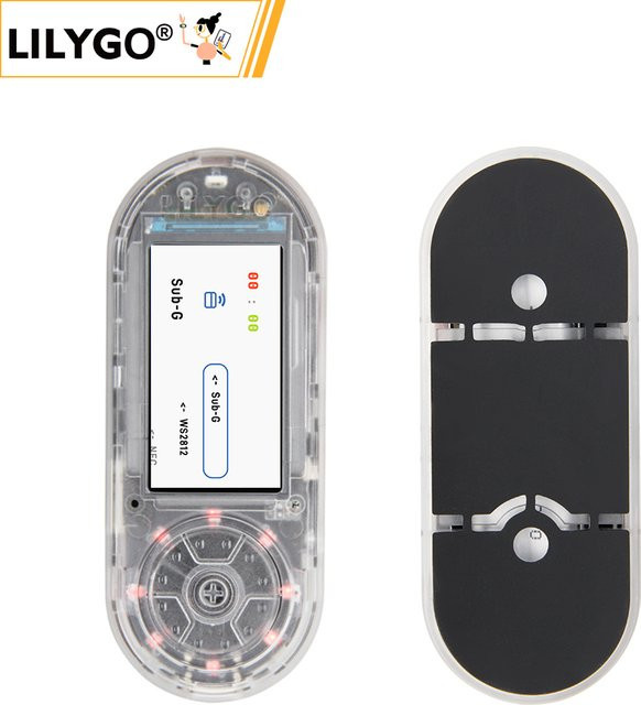 LILYGO T-Embed ESP32-S3 CC1101 RF Transceiver mit PN532 NFC RFID I2C Modul und 1300mAh Akku in Schwarz/Transparent - Bild 1