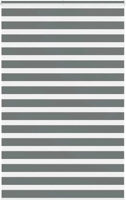 vidaXL Doppelrollo Zebra Dunkelgrau aus Polyester B: 150 cm, H: 200 cm - Bild 1