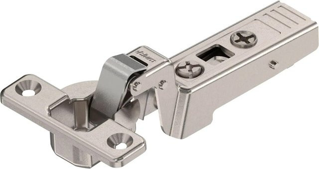 Blum Minischarnier Clip Top 94 Grad 18 mm Gekröpft mit Feder und Schrauben in Nickelisiert/Silber - Bild 1