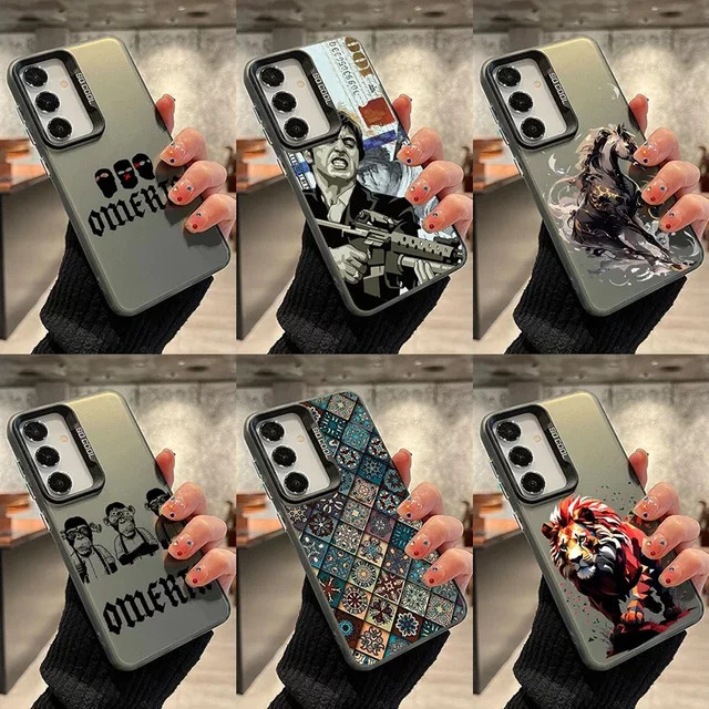 Handyhülle mit Laser-Design für Samsung Galaxy A56 A55 A54 A36 A35 A34 A26 A25 A24 A16 A15 A14 in Grau aus PC und TPU - Bild 1