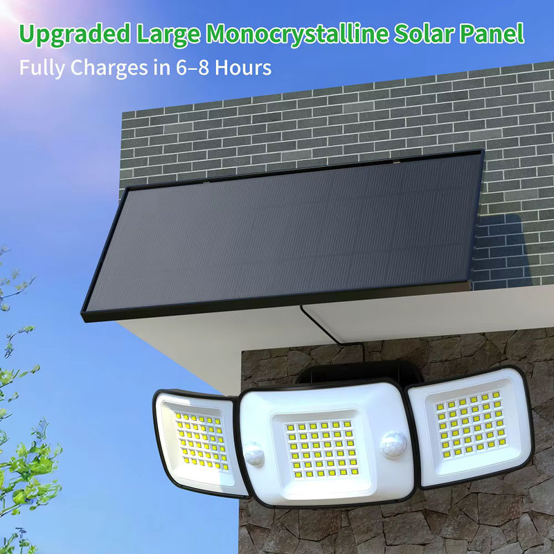 Intelamp Solarleuchte für den Außenbereich mit zwei Bewegungssensoren und großem Solarpanel, Weiß - Bild 2