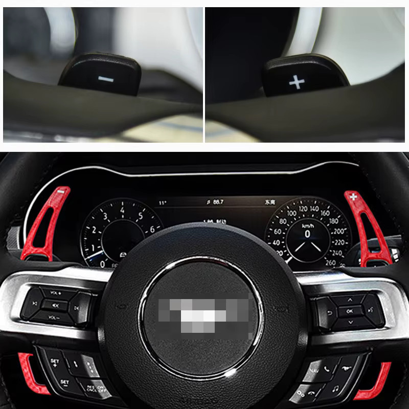AULIGUS Schaltwippen Verlängerung für Ford Mustang 2015-2019, DSG Schalthebel, Rot - Bild 2
