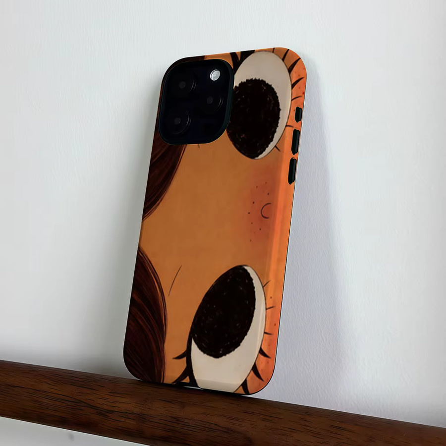 CaseLumi Matte Bumper MagSafe Schutzhülle für iPhone 17 16 15 14 13 Pro Max mit Augen-Kunst-Design in Orange - Bild 4