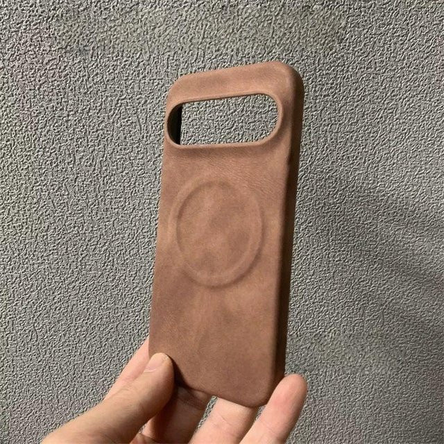Magnetische Business Lammleder Handyhülle für Google Pixel 10 9 8 7 Pro XL 8a 7a Stoßfeste Abdeckung in Braun - Bild 1